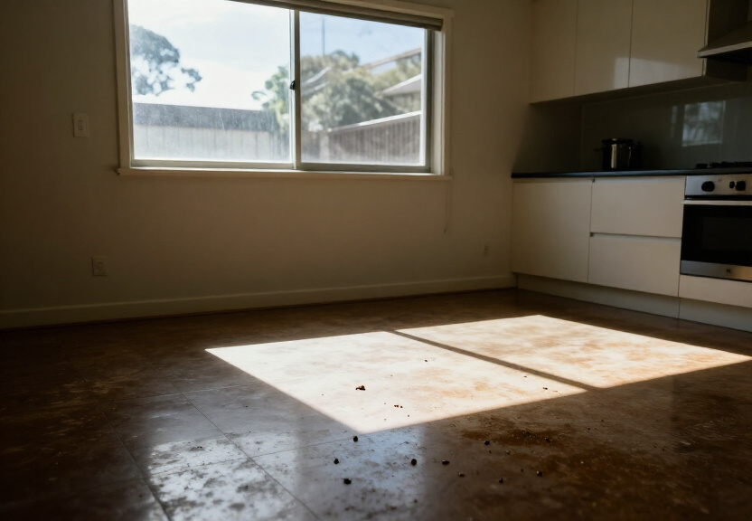 Bed bug infestation in a Terrey Hills bedroom before treatment